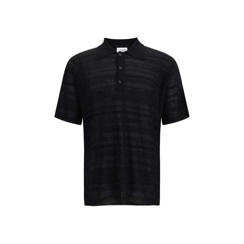 Laneus Black Cotton Polo Shirt - Comfortable & Stylish