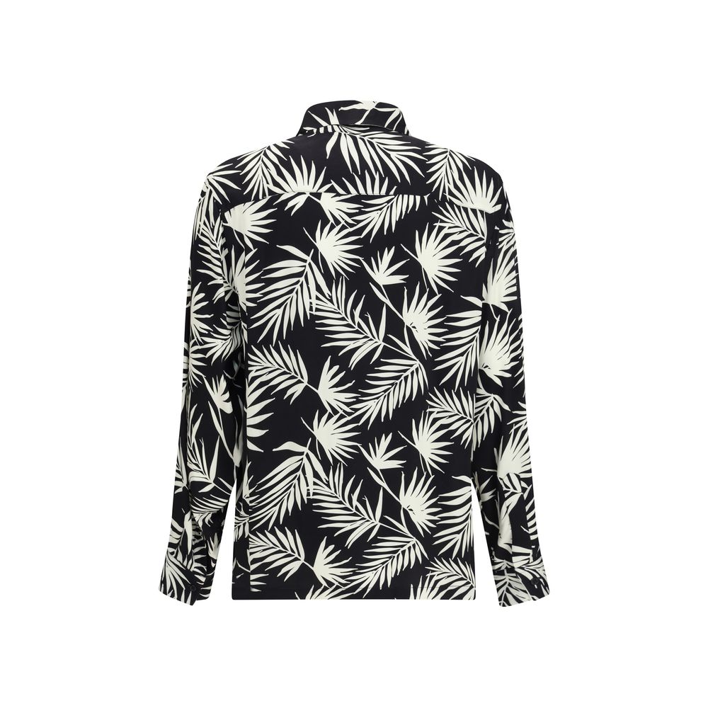 Laneus Black Viscose Pattern Shirt - Oversized Summer Style