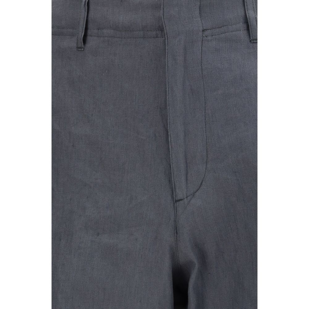 Lardini Gray Linen Cargo Pants for Men