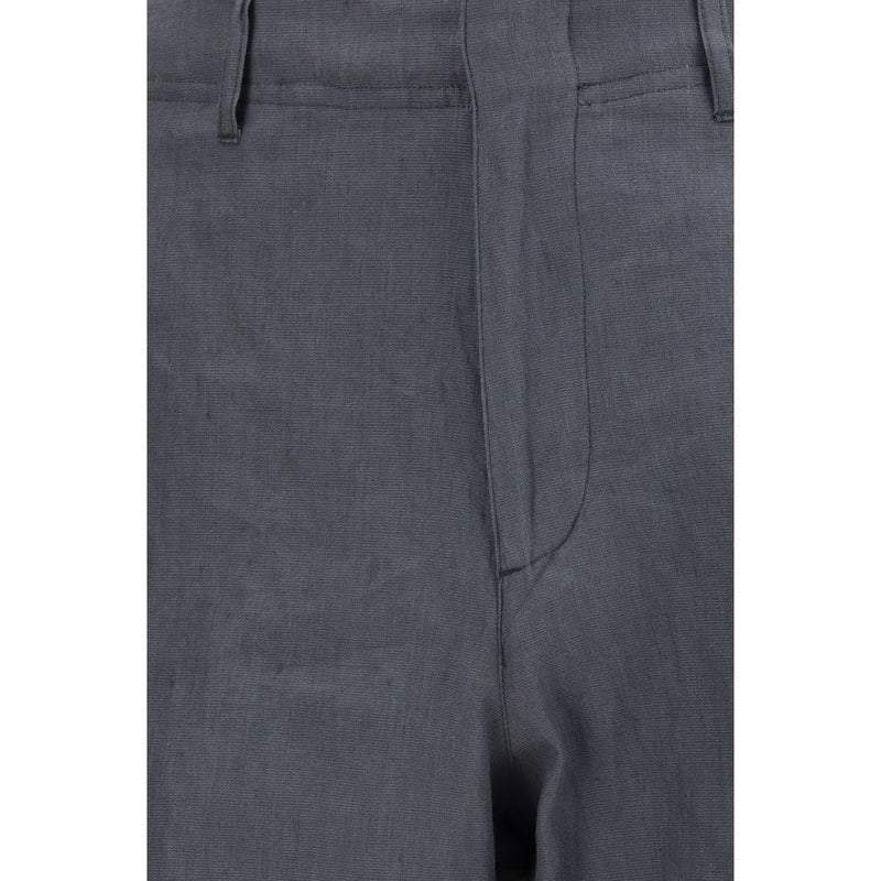 Lardini Gray Linen Cargo Pants for Men