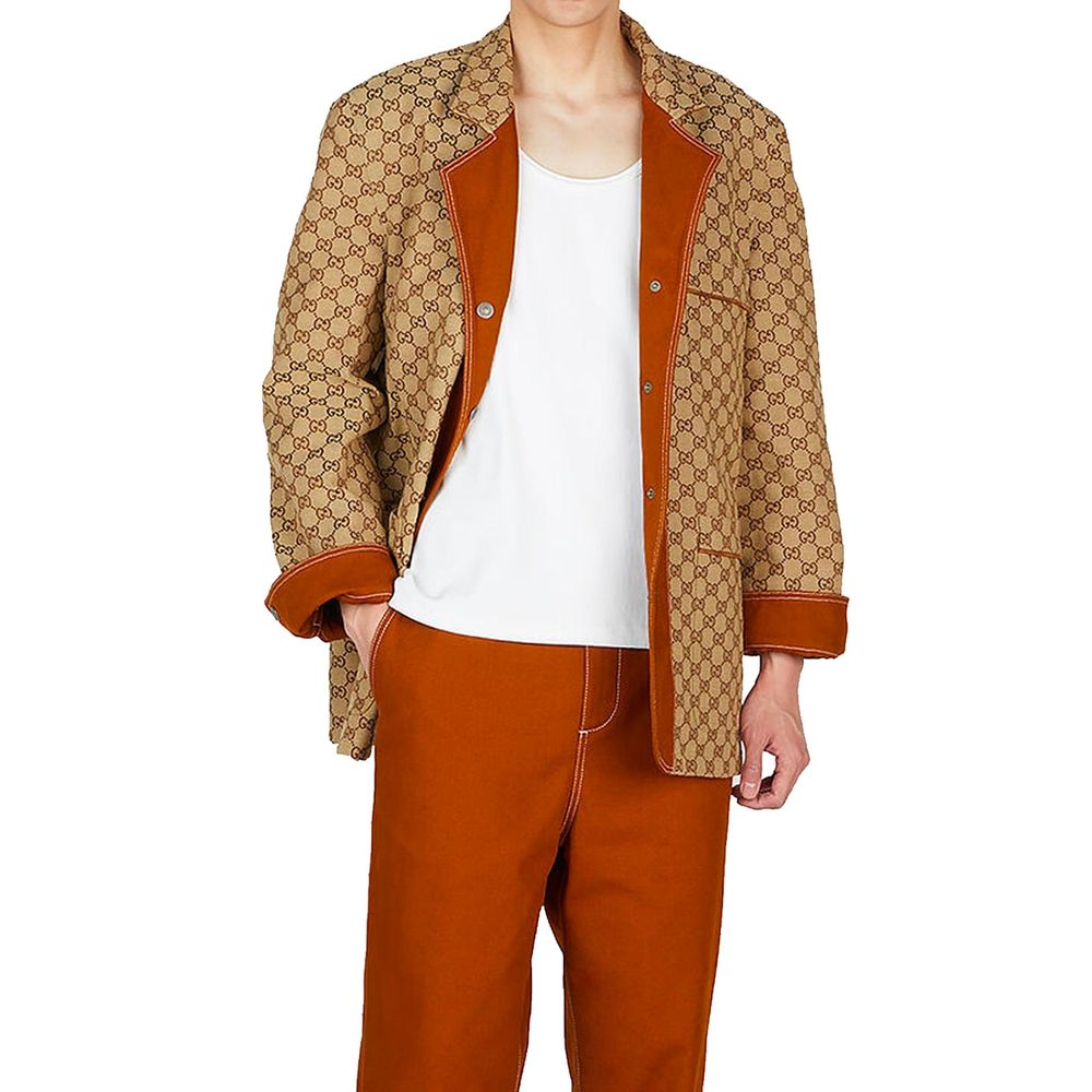 Manteau en coton marron Gucci