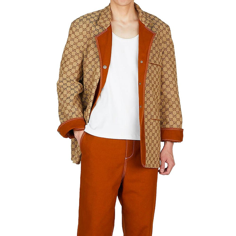 Manteau en coton marron Gucci