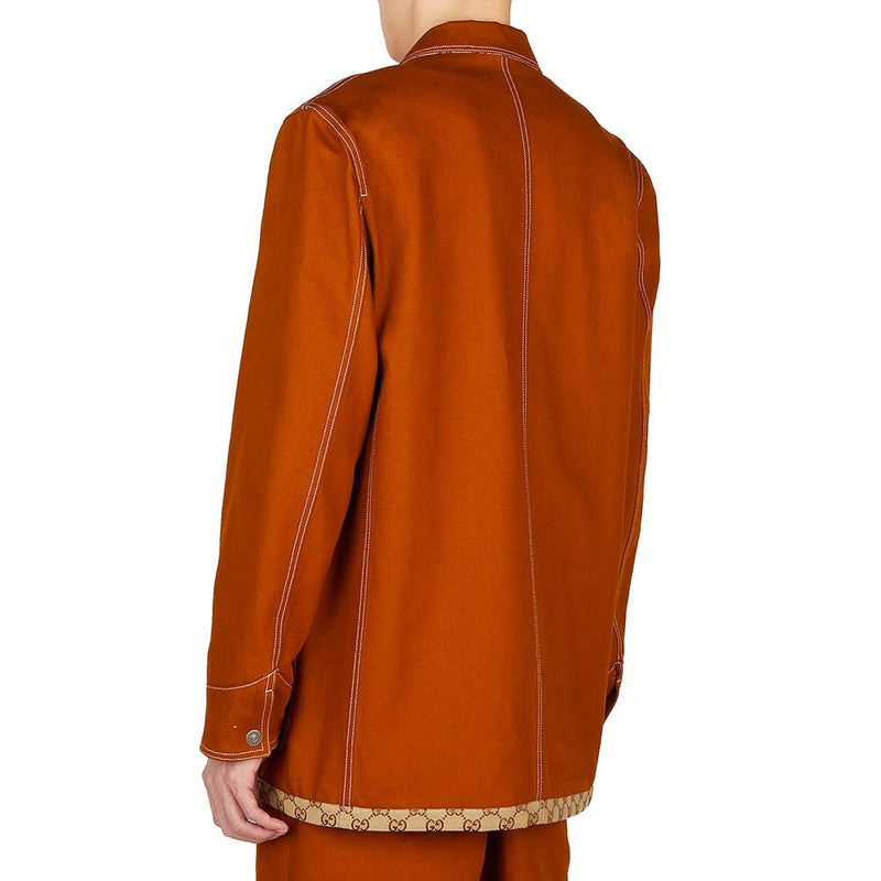 Manteau en coton marron Gucci