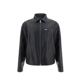 Veste en cuir noir Prada