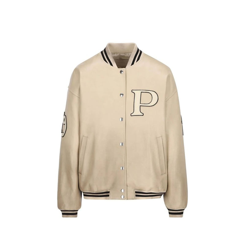 Prada Beige Calfskin Bomber Jacket for Women