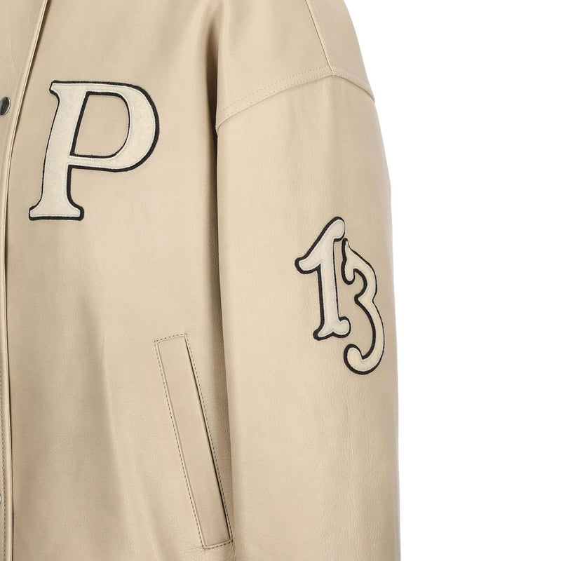 Prada Beige Calfskin Bomber Jacket for Women