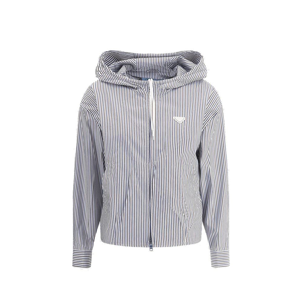Prada Blue Polyamide Bomber Jacket for Women