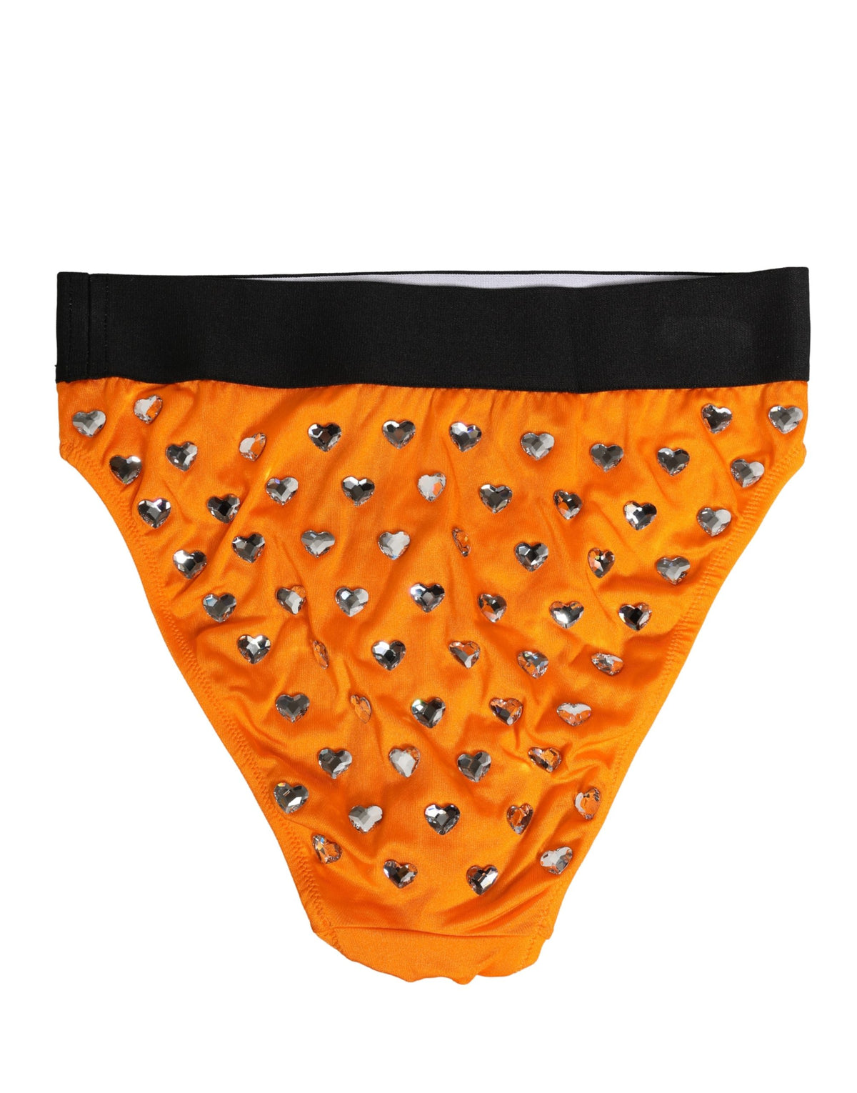 Dolce & Gabbana Orange Crystal High Waist Brief Panty