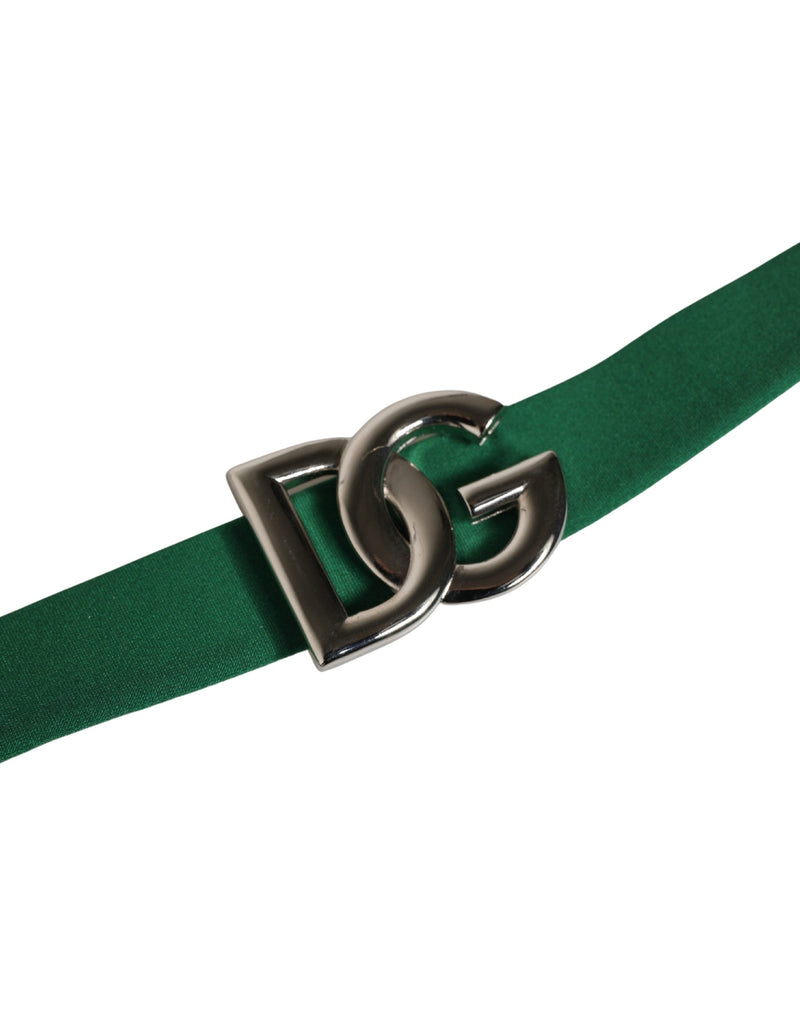 Dolce & Gabbana Green Logo Plaque Nylon Brief Panty