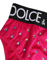 Dolce & Gabbana Pink Crystal High Waist Brief Panty