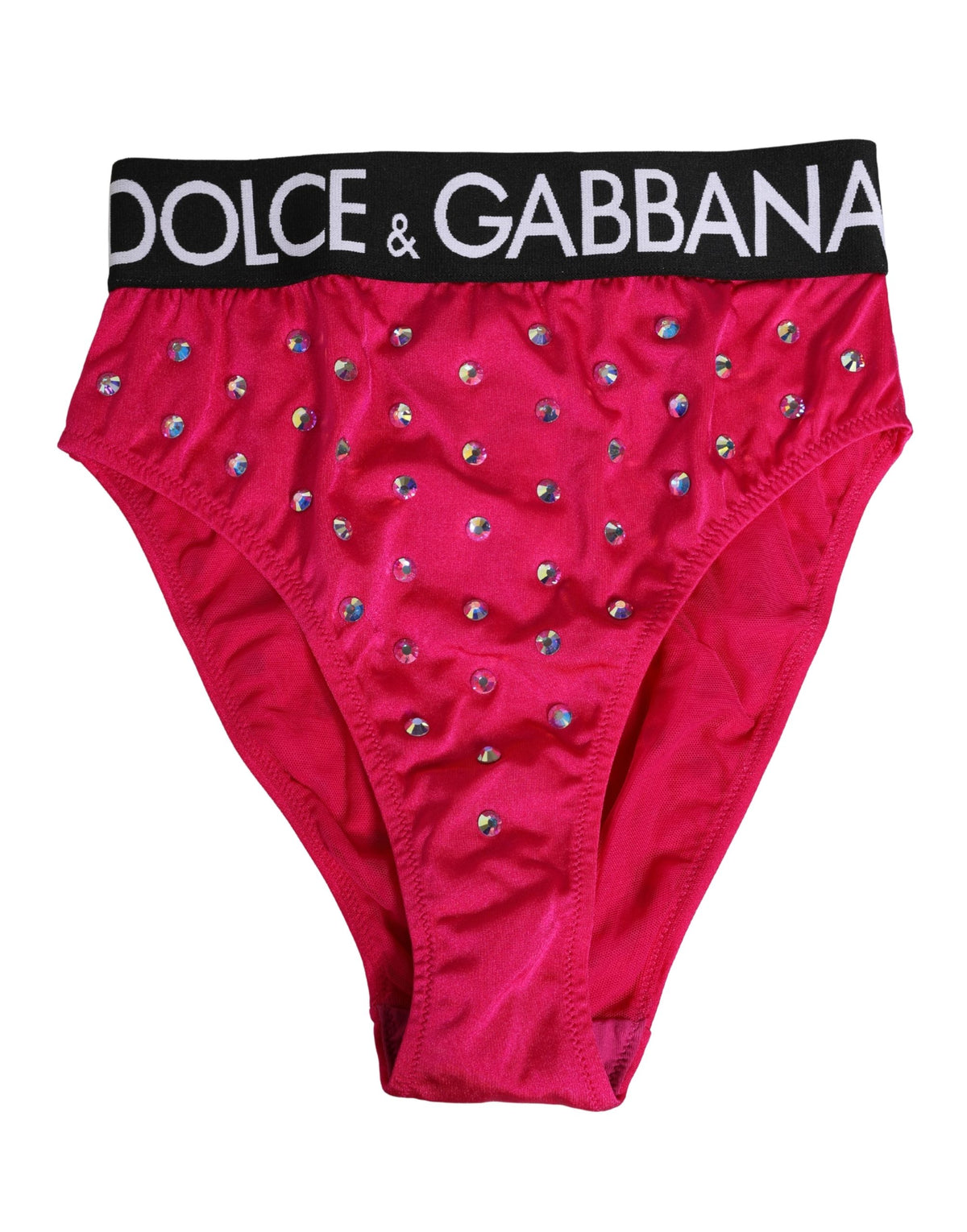 Dolce & Gabbana Pink Crystal High Waist Brief Panty