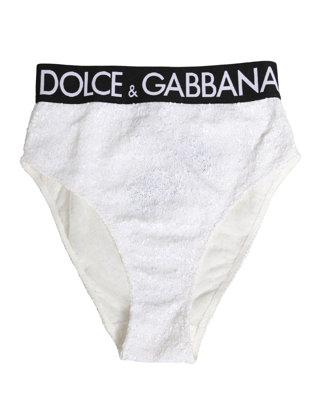 Dolce & Gabbana High Waist Panty with White Sequins