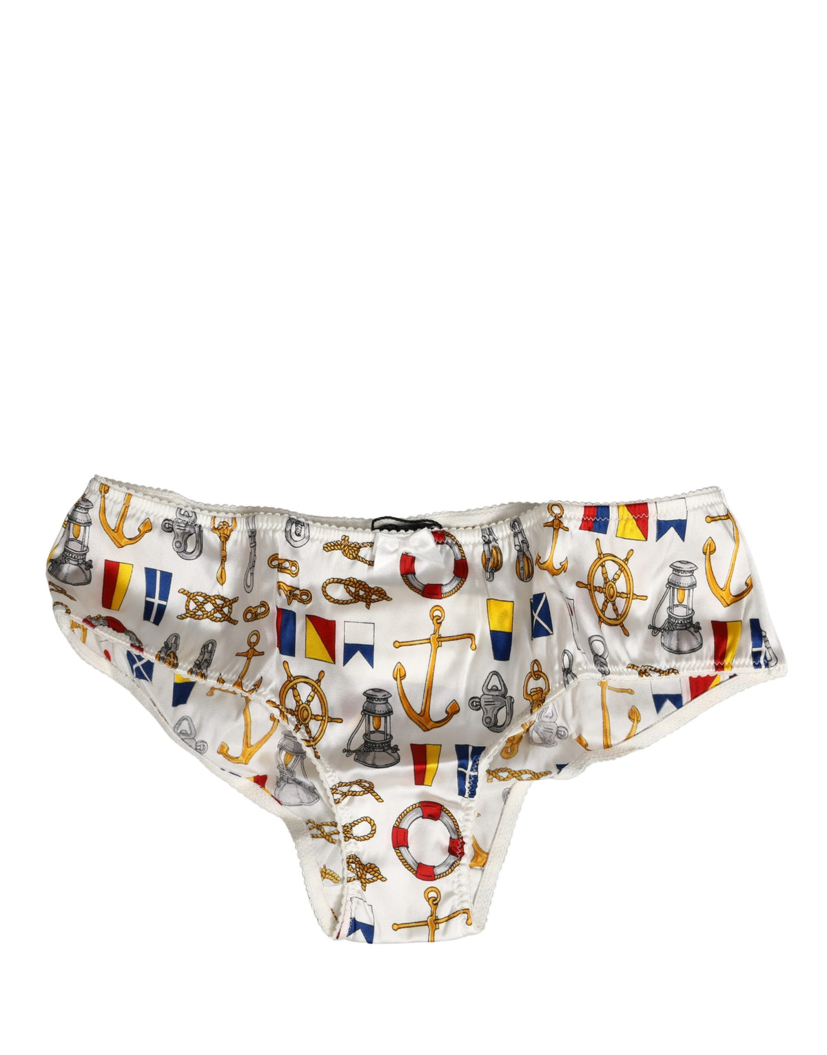 Dolce & Gabbana White Sailor Print Polyester Bottoms Underwear
