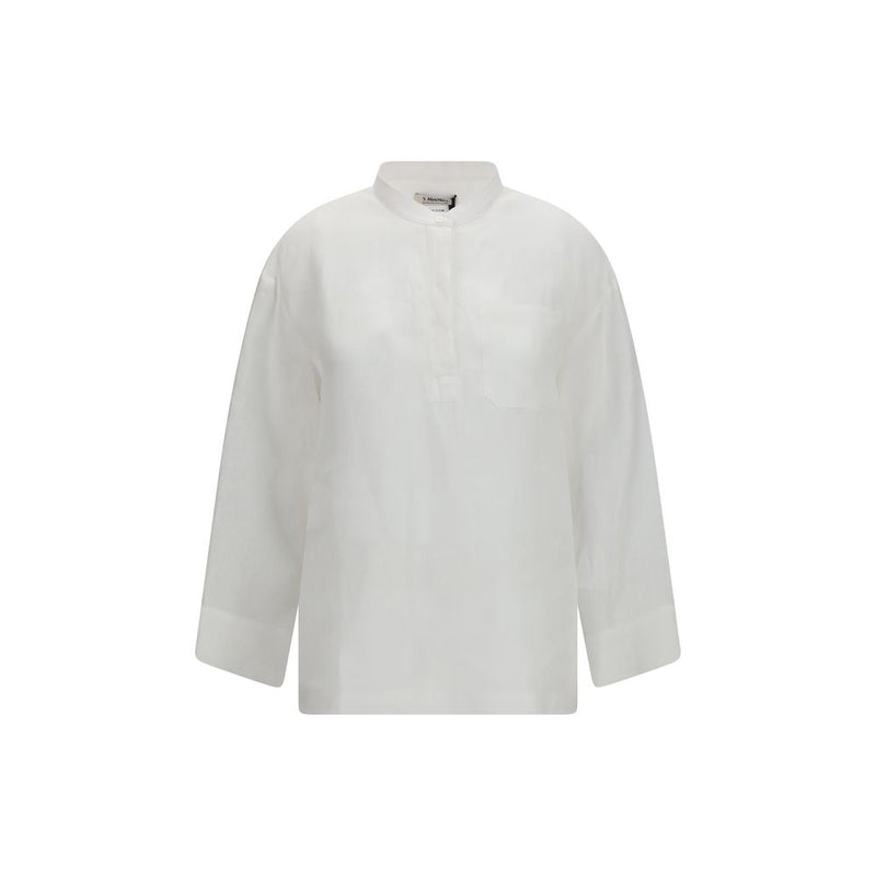 'S Max Mara White Linen Dress Shirt