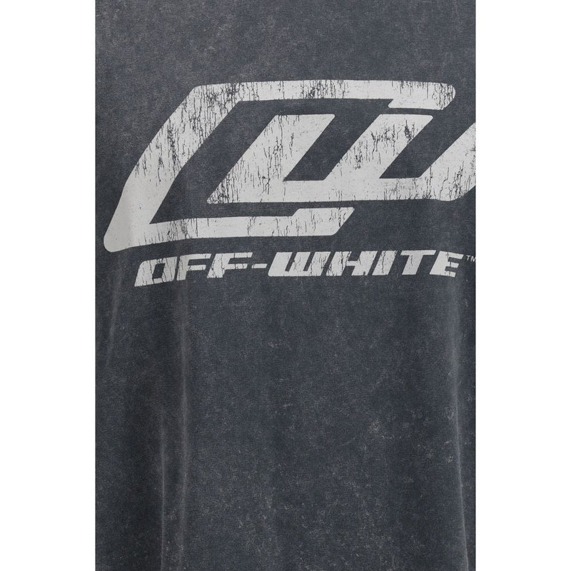 Off-White Racing Skate T-shirt - Gray Cotton Sportswear