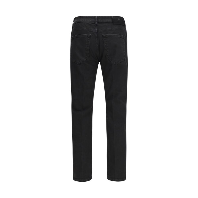 PT Torino Black Cotton Tapered Jeans for Men