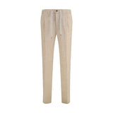 PT Torino Beige Linen Casual Pants for Men