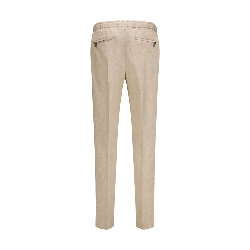 PT Torino Beige Linen Casual Pants for Men