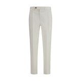 Pantalons Casual en Coton Blanc PT Torino