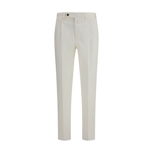 Pantalons Casual en Coton Blanc PT Torino