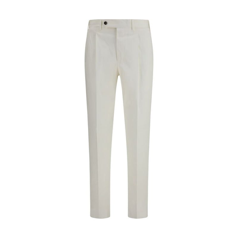 PT Torino White Cotton Casual Pants - Elegant & Comfortable