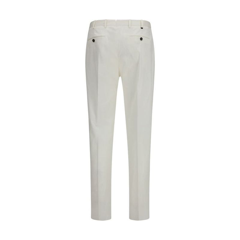 PT Torino White Cotton Casual Pants - Elegant & Comfortable