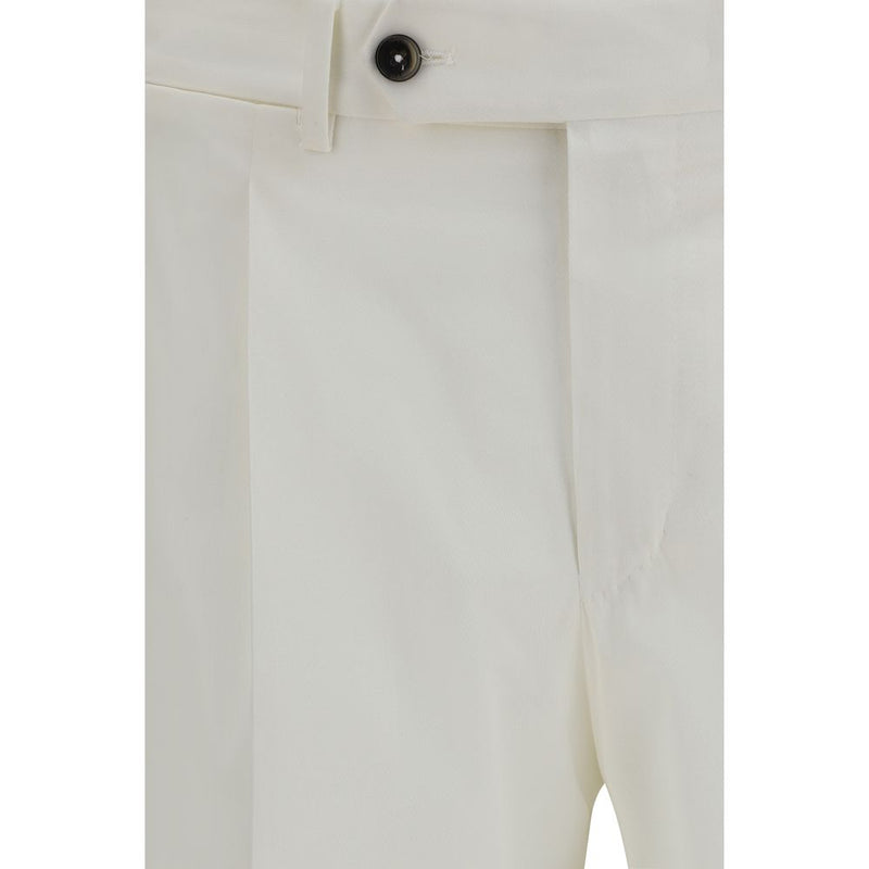 PT Torino White Cotton Casual Pants - Elegant & Comfortable