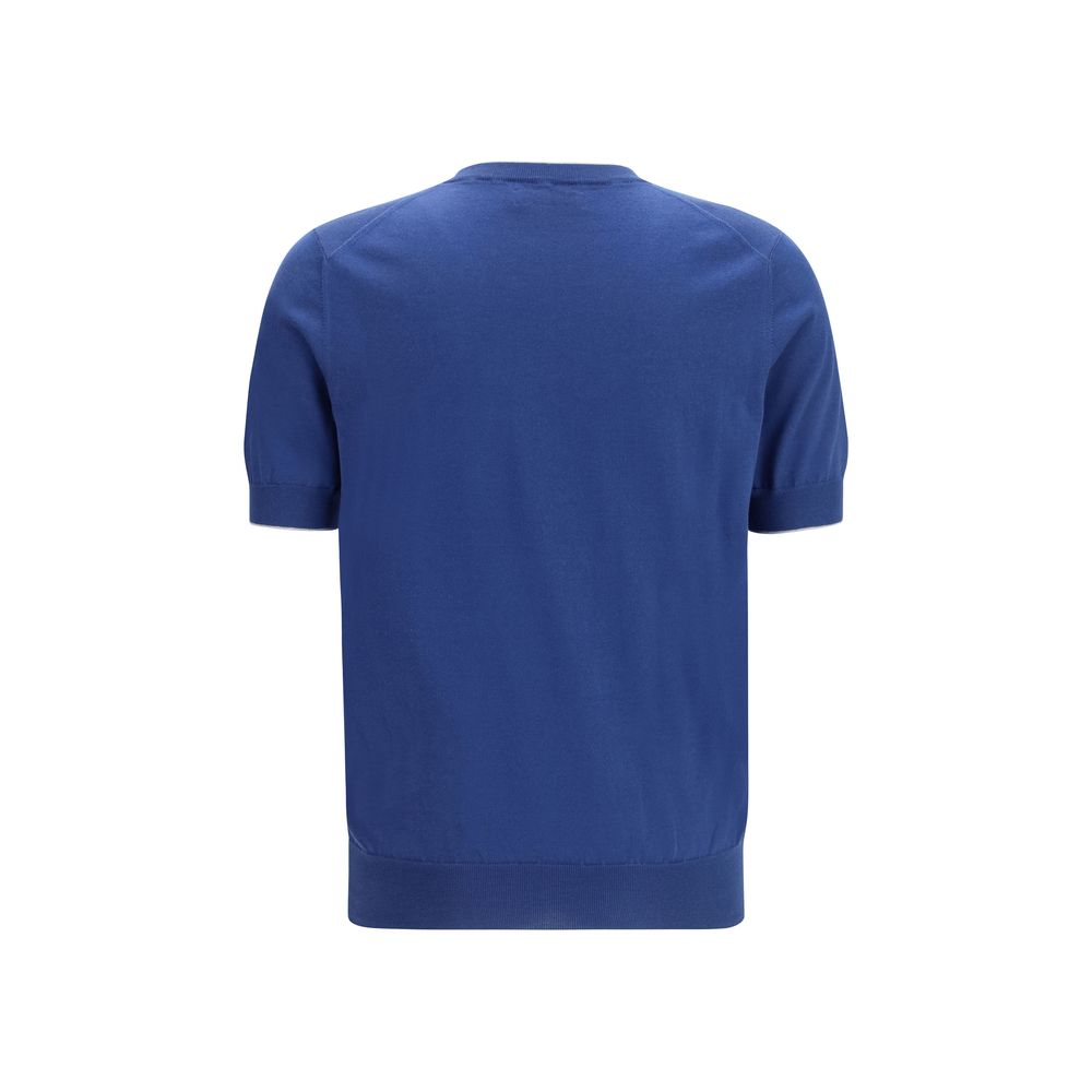 Brunello Cucinelli Blue Cotton T-Shirt - Sophisticated Style