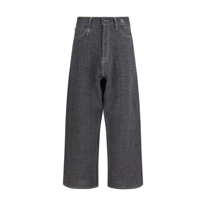 R13 Gray Linen Relaxed Fit Jeans for Women