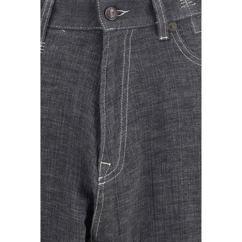 R13 Gray Linen Relaxed Fit Jeans for Women