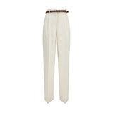 Max Mara Beige Linen Casual Pants for Women
