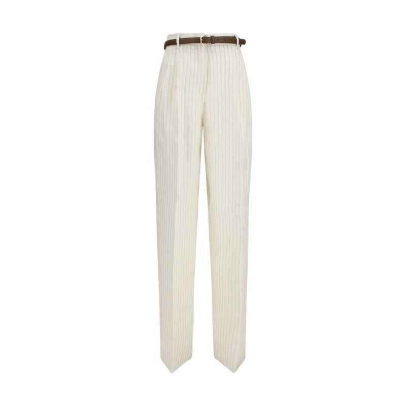 Max Mara Beige Linen Casual Pants for Women