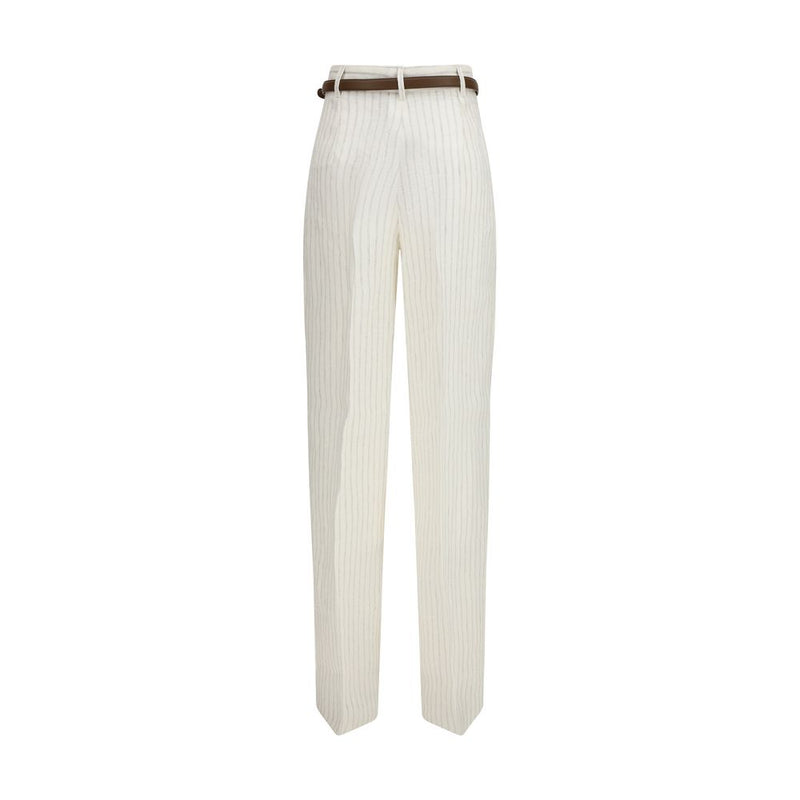 Max Mara Beige Linen Casual Pants for Women