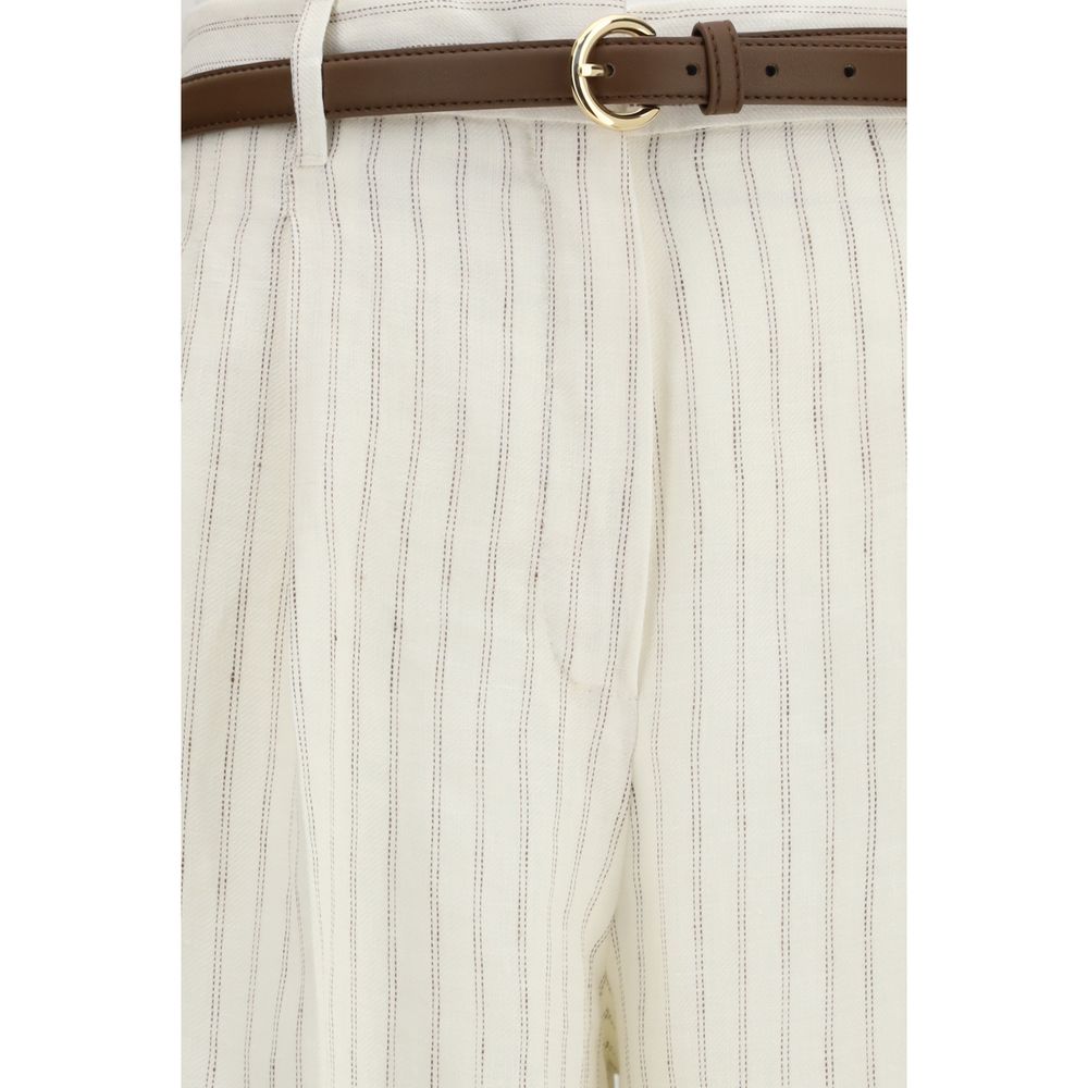 Max Mara Beige Linen Casual Pants for Women