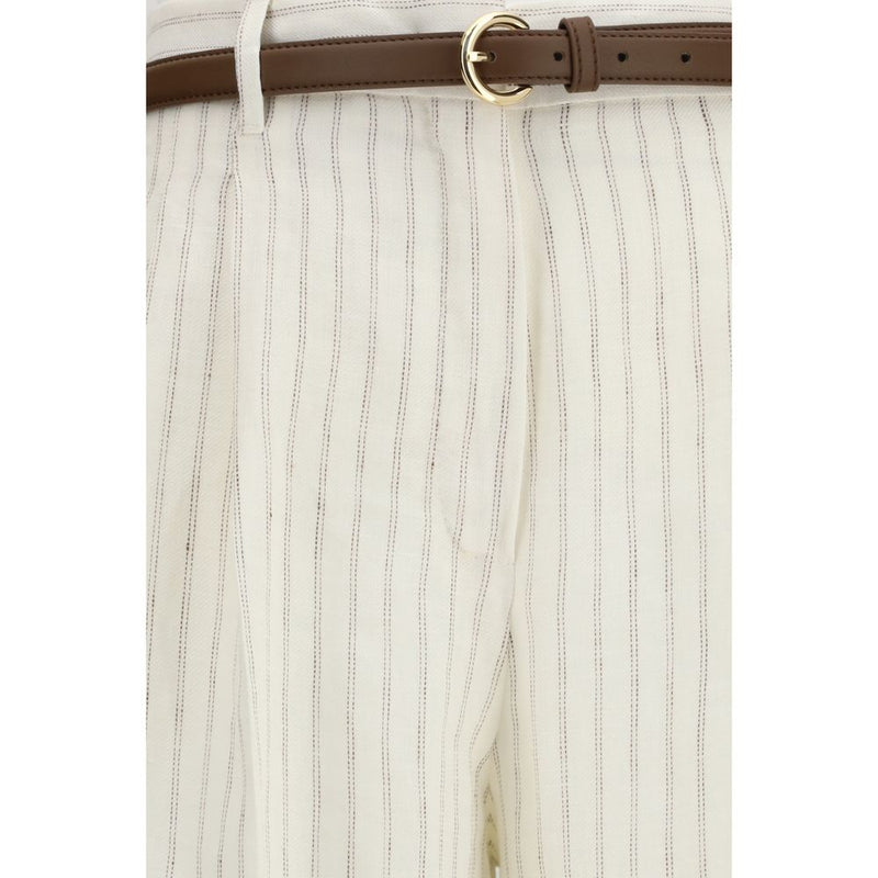 Max Mara Beige Linen Casual Pants for Women