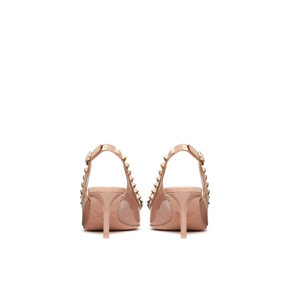 Valentino Garavani Beige Calfskin Mid Heel Pumps for Women