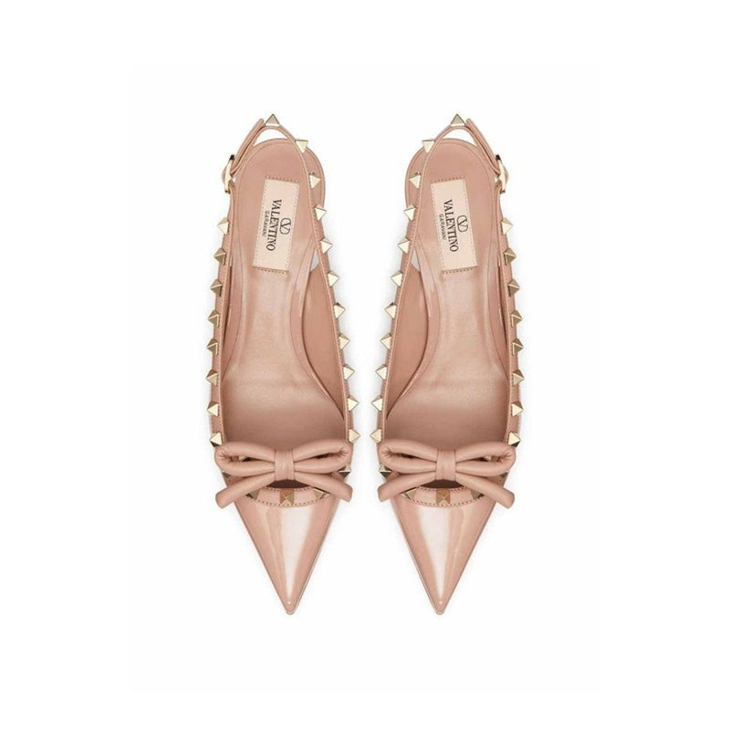 Valentino Garavani Beige Calfskin Mid Heel Pumps for Women