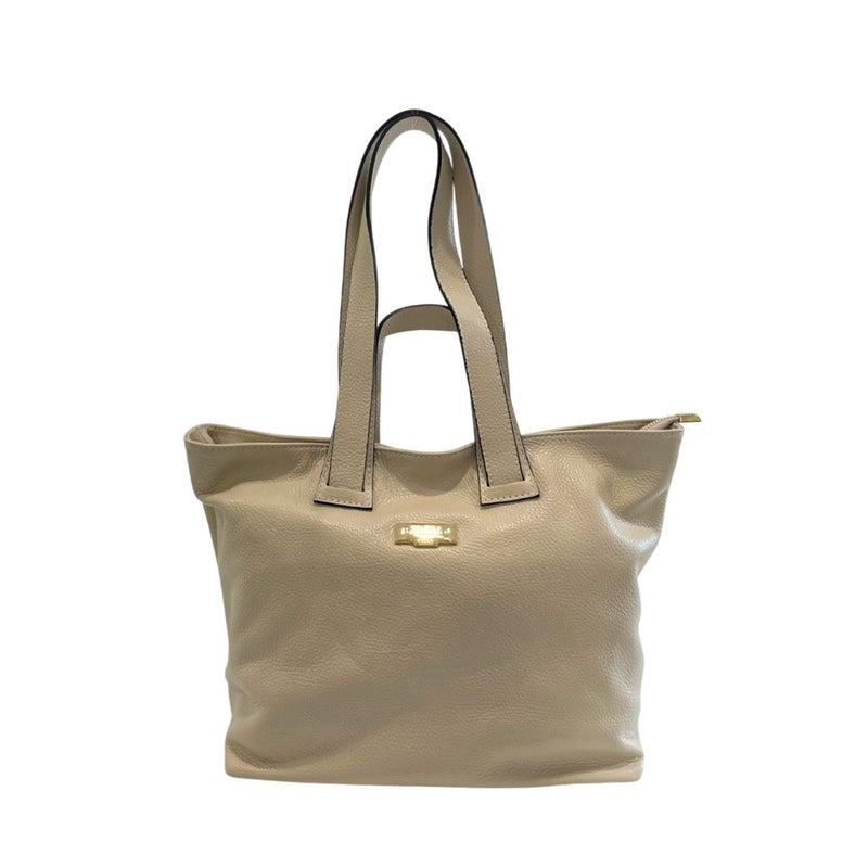 Baldinini Trend Beige Leather Shoulder Bag for Women