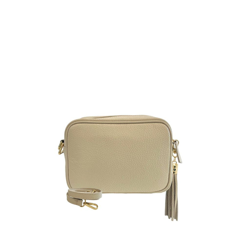 Baldinini Trend Beige Cowhide Crossbody Bag