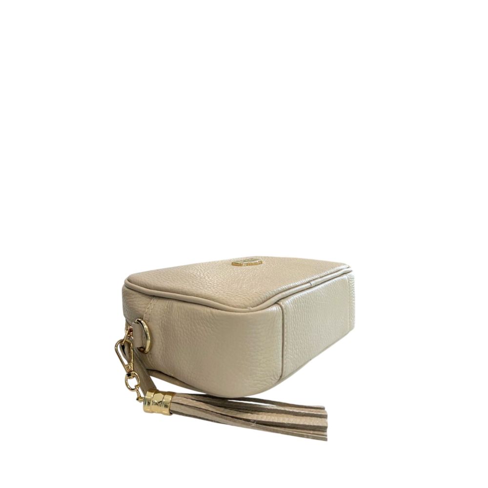 Baldinini Trend Beige Cowhide Crossbody Bag - Stylish & Functional