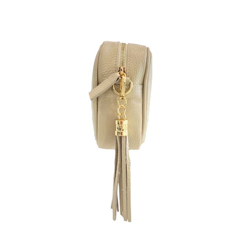 Baldinini Trend Beige Cowhide Crossbody Bag