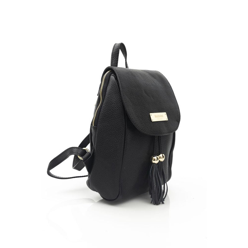 Baldinini Trend Black Leather Mini Chain Shoulder Bag