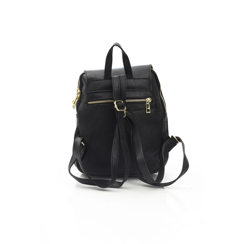 Baldinini Trend Black Leather Mini Chain Shoulder Bag