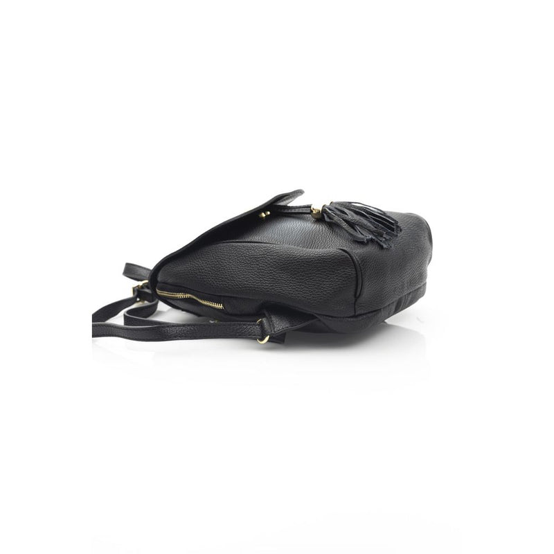 Baldinini Trend Black Leather Mini Chain Shoulder Bag