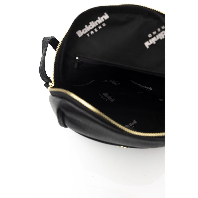 Baldinini Trend Black Leather Mini Chain Shoulder Bag