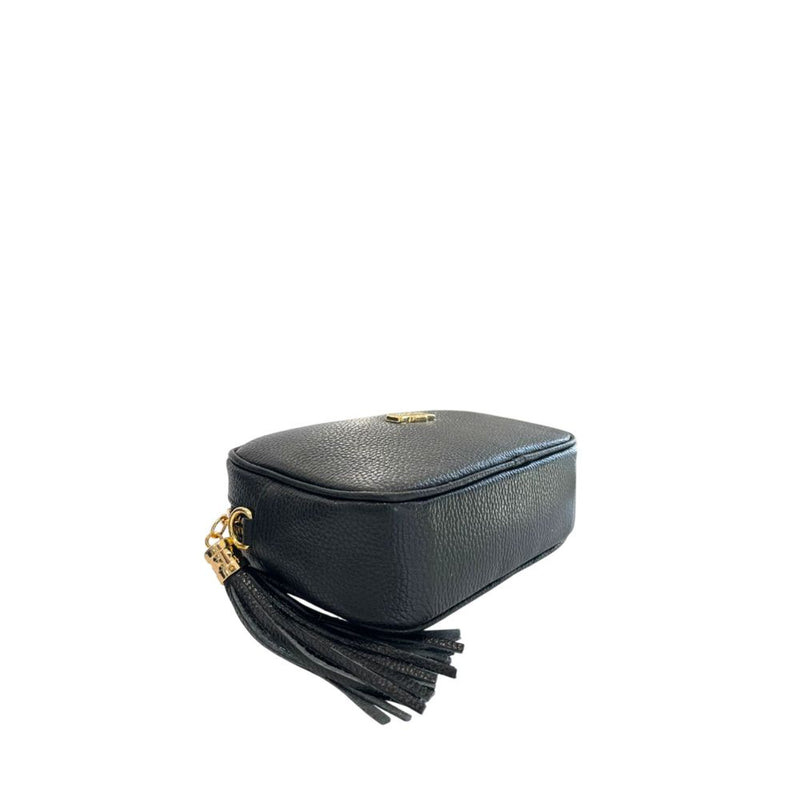 Baldinini Trend Black Cowhide Crossbody Bag