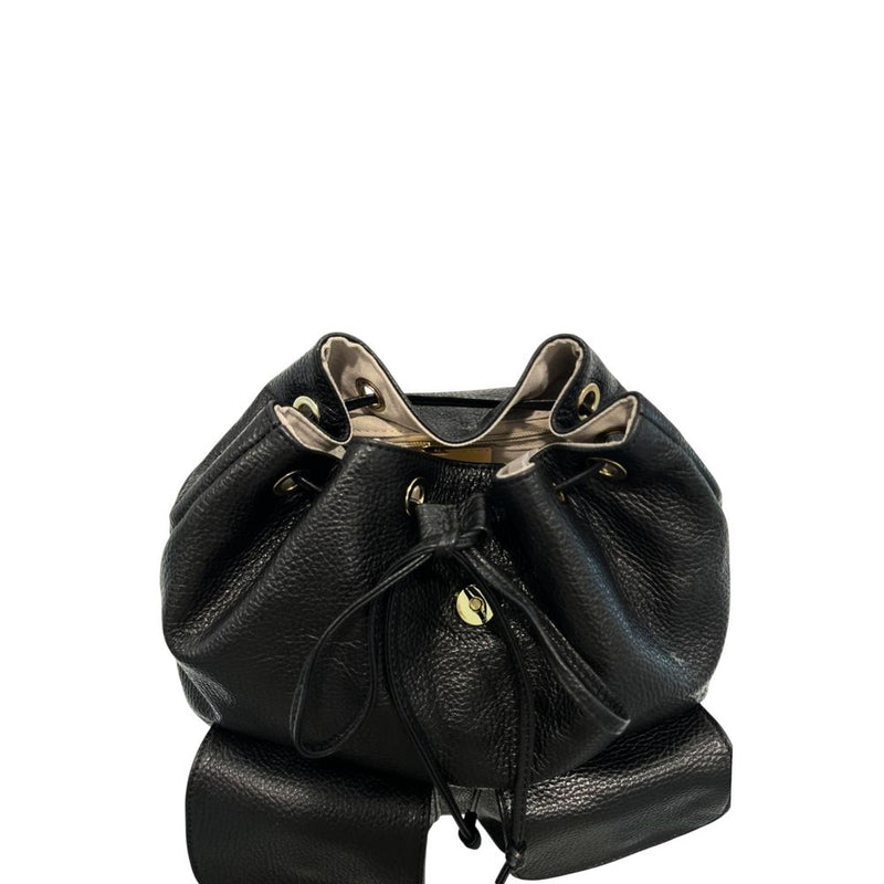 Baldinini Trend Black Leather Women Backpack