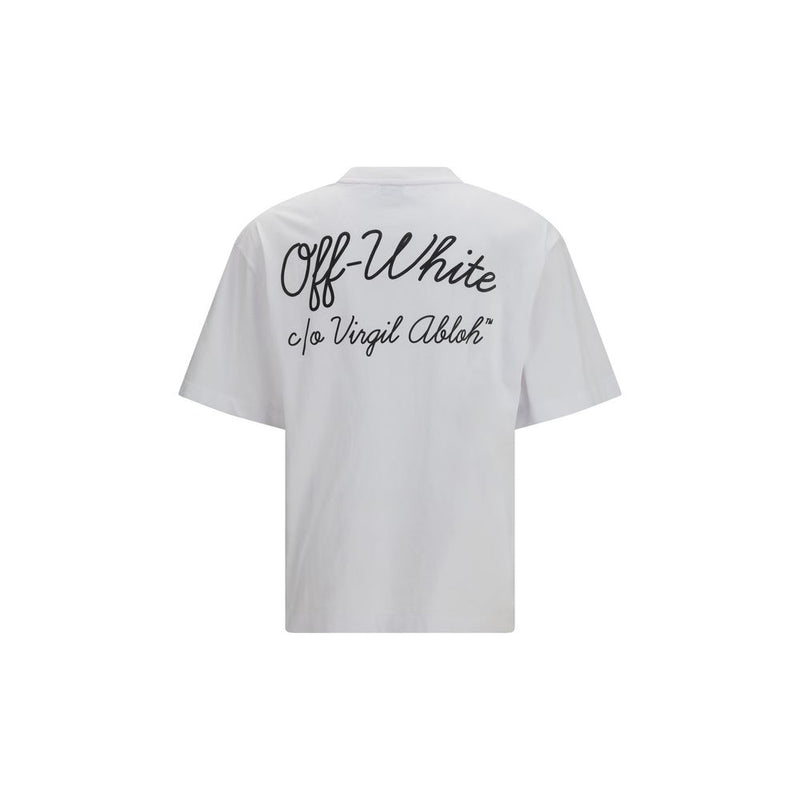Off-White White Cotton T-Shirt - Script Skate Design