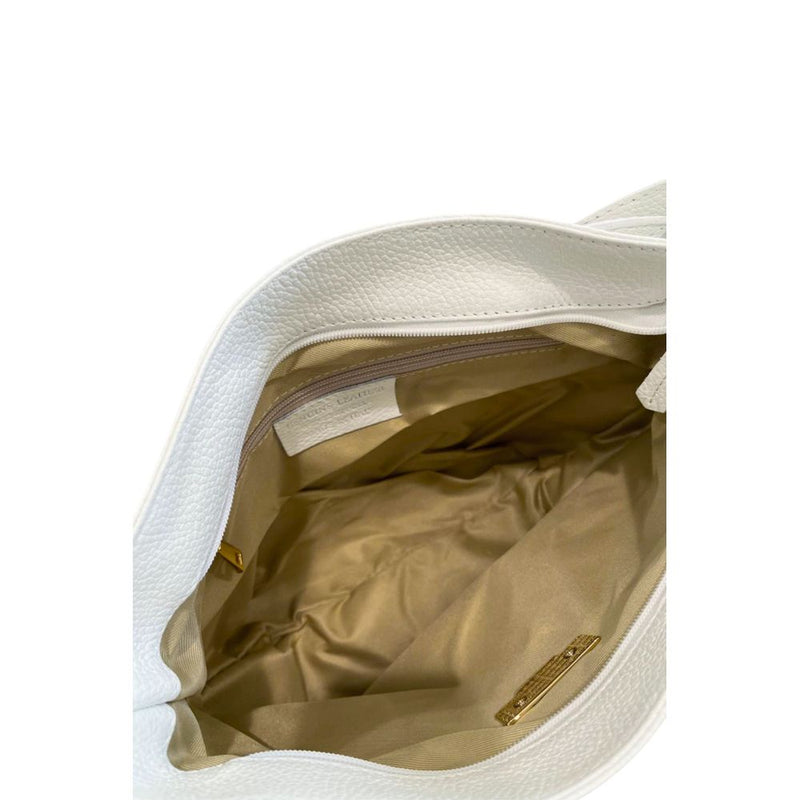 Baldinini Trend White Cowhide Clutch Bag - Elegant and Versatile