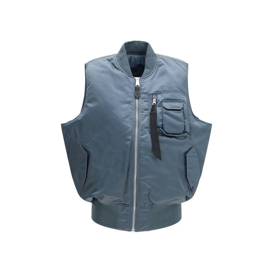 ALPHA INDUSTRIES MA-1 Base Vest - Blue Nylon Sleveless Jacket